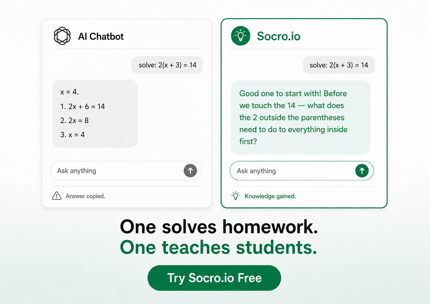 Guided math feedback, not answers